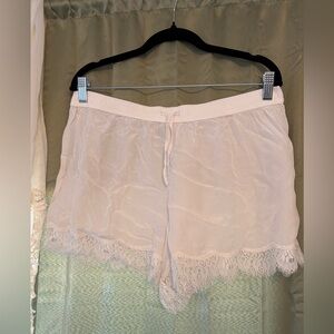 Victoria Secret All White Pajama‎ Shorts Whimsical Fairy Lace Trim Size L